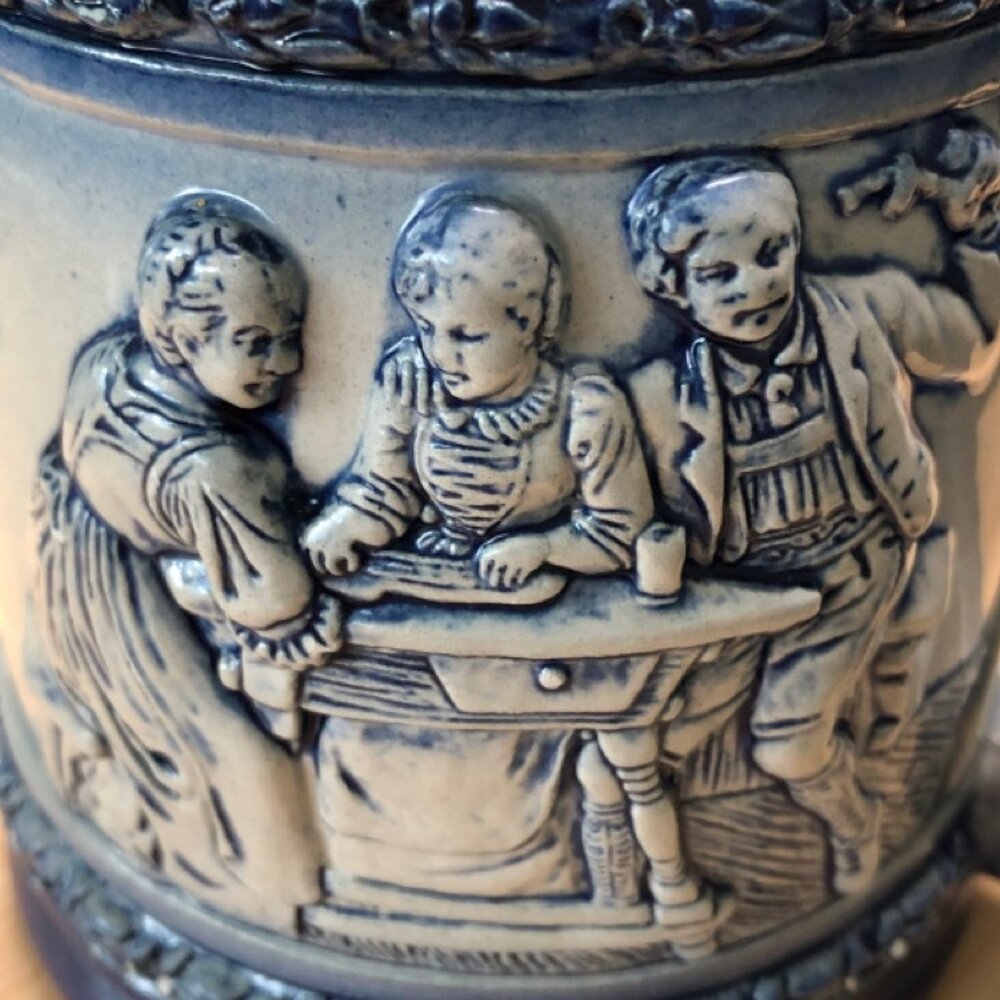 Original Thewalt German Ceramic Stein, Raised Sculpture Design, 1371 - Picture 7 of 16